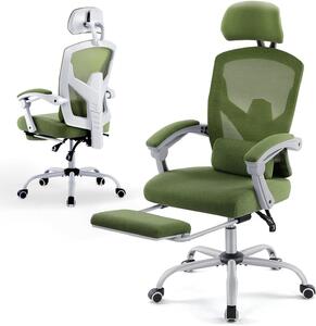 Sedia da ufficio ergonomica - Sedia confortevole - Ideale per lavorare da casa, per un ambiente di lavoro rilassato - Schienale regolabile - Peso massimo supportato: 110 kg - Colore: verde