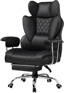 Sedia da ufficio ergonomica - Sedia confortevole - Seduta rilassante - Schienale regolabile - Capacità di carico: 160 kg - Colore: nero