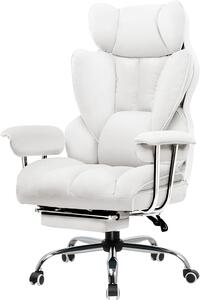 Sedia da gaming - Sedia da scrivania - Seduta confortevole - Supporto lombare regolabile - Capacità di carico: 150 kg - Colore: bianco