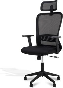 Sedia da ufficio ergonomica - Sedia per l'ufficio e il lavoro da casa - Seduta confortevole - Completamente regolabile - 64 x 55 x 132 cm - Nera
