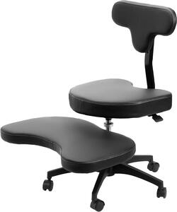 Sedia ergonomica - Sedia con poggiapiedi e ruote - Ideale per l'ufficio domestico - Regolabile in altezza - Portata massima: 220 libbre - Colore: nero