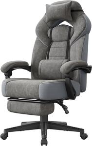 Sedia ergonomica - Sedia da ufficio per computer - Seduta confortevole - Poggiapiedi regolabili - Capacità di carico: 150 kg - Grigio chiaro