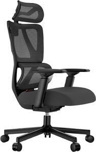 Sedia da ufficio ergonomica - Sedia da lavoro confortevole - Ideale per il lavoro da casa - Sedile imbottito con molle - Altezza sedile: 10 cm - Colore: nero