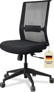 Sedia da ufficio - Sedia per l'ufficio domestico - Lavoro ergonomico - Supporto lombare regolabile - Fino a 125 kg - Colore nero