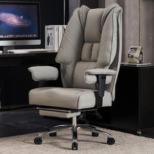 Sedia da ufficio XXL - Sedia da direttore - Sedia da lavoro - Adatta per un uso prolungato - Seduta con molle insacchettate da 14 cm - Portata massima di 200 kg - Grigio chiaro