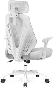 Sedia da ufficio ergonomica - Sedia da lavoro confortevole - Ideale per il lavoro da casa - Design in rete traspirante - 50 x 50 x 102 cm - Grigia
