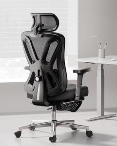 Sedia da ufficio ergonomica - Sedia da lavoro confortevole - Adatta a lunghe sessioni di lavoro - Supporto lombare regolabile - Altezza 1,07 metri - Colore nero