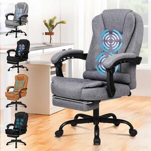 Sedia da ufficio ergonomica - Sedia da computer - Per lavorare comodamente - Con supporto lombare - Capacità massima 180 kg - Grigio lino
