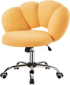 Sedia da ufficio ergonomica - Sedia da lavoro confortevole - Ideale per l'ufficio domestico - Schienale a forma di nuvola - Portata fino a 136 kg - Gialla