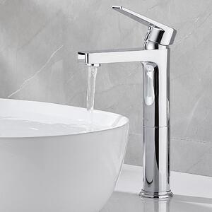 Rubinetto per lavabo monocomando - Ottone massiccio - Cromato argento - Cartuccia ceramica