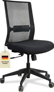 Sedia da ufficio - Sedia per l'ufficio domestico - Lavoro ergonomico - Supporto lombare regolabile - Fino a 125 kg - Colore nero