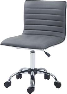 Sedia da ufficio senza braccioli - Sedia girevole - Ideale per il lavoro da casa - Altezza seduta regolabile - 48 x 52 cm - Grigio scuro