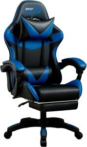 Sedia da ufficio ergonomica - Sedia confortevole - Adatta a lunghe sessioni di lavoro - Supporto lombare regolabile - Altezza 110 cm - Blu/Nero
