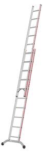 Scala a sfilo Hymer, in due sezioni, 2x10 pioli, lunghezza 2,97 / 4,93 m, altezza massima di raggiungimento 5,92 m, peso 11,3 kg