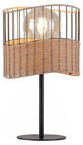 Lampada da tavolo, metallo, nero, lavorazione a vimini, E27, H 42 cm