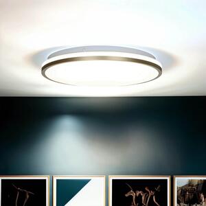 Plafoniera LED in metallo rotonda D: 33 cm in bianco oro bianco neutro 4000 K 1040 lm Plafoniera
