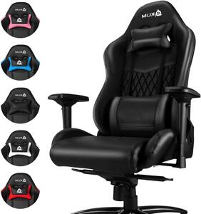 Sedia da gaming - Sedia ergonomica per PC - Seduta confortevole - Schienale regolabile - Portata massima: 150 kg - Colore: nero