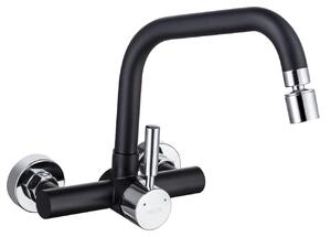 Rubinetto da cucina a parete - 360° girevole - Acciaio inox SS304 - Nero