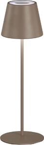 Lampada da tavolo LED RGB, grigio-marrone, batteria ricaricabile, dimmerabile, IP44, H 38 cm