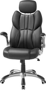 Sedia da ufficio ergonomica - Sedia da lavoro - Sedia confortevole - Lavorare comodamente - Braccioli pieghevoli - Capacità di carico: 150 kg - Colore: nero