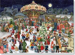 Calendario dell'Avvento da parete A3 - Mercatino di Natale nostalgico