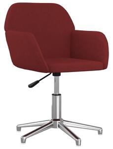 Sedia girevole da ufficio in tessuto rosso vino