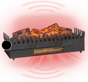 Klarstein Camino Elettrico, Caminetto Elettrico 2000 W, Camino Finto a Riscaldamento Elettrico a Basso Consumo, Fuoco Finto LED, Spazio per Legna, Termocamino con Telecomando, Termostato e Timer