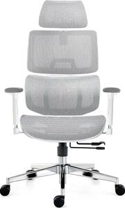 Sedia da ufficio ergonomica - Sedia per computer confortevole - Ideale per lavorare a lungo - Supporto lombare completo - Altezza 130 cm - Colore: bianco