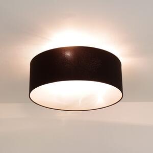 Plafoniera rotonda in tessuto Ø50cm marrone a basso abbagliamento accogliente 3x E27 plafoniera soggiorno camera da letto