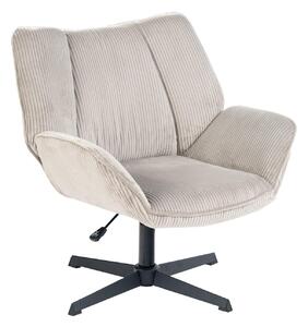 Meubles Cosy Poltrona reclinabile girevole con braccioli in velluto a coste grigio – DUROTHIL