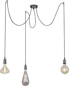 Lampada a sospensione retrò Diy a 3 luci nera