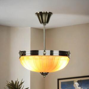 Plafoniera in metallo vetro rotondo Ø 30 cm in bronzo arancione E14 3 luci plafoniera Art Nouveau soggiorno sala da pranzo