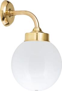 Lampada da parete in ottone IP43 paralume a globo in bianco classico VERIA luce da esterno porta d'ingresso cortile terrazzo