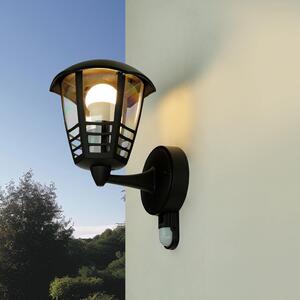 Luce da esterno con rilevatore di movimento IP44 nero E27 metallo lampada da parete rustica cortile esterno giardino