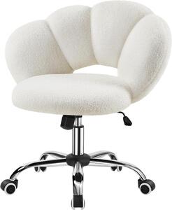 Sedia da ufficio ergonomica a forma di onda - Sedia confortevole - Ideale per il lavoro da casa e l'ufficio - Schienale regolabile - Portata massima: 136 kg - Colore: bianco