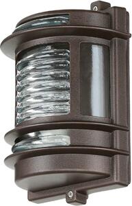 Lampada da esterno a parete antica IP64 ottone vetro E27 H: 22 cm ingresso giardino a parete