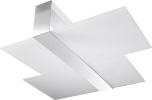 Plafoniera moderna "Nadia" cromo bianco vetro metallo 2 luci soffitto soggiorno corridoio