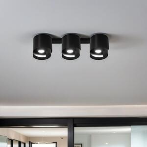 Plafoniera nera a 3 luci GU10 design moderno lunga 62 cm lampada da soffitto in metallo soggiorno corridoio