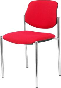 Sedia da ufficio fissa - Sedia da lavoro confortevole - Ideale per il lavoro da casa - Schienale ergonomico - Taglia unica - Colore: rosso