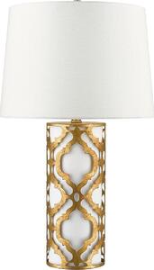 Lampada da tavolo E27 69 cm Bianco Tessuto Metallo Lampada da tavolo moderna