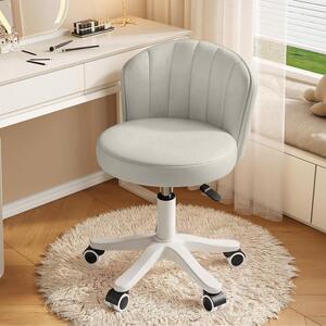 Sedia da ufficio girevole - Sedia da lavoro confortevole - Ideale per lavorare da casa e studiare - Altezza regolabile - Cuscino sedile di 43 cm - Grigia