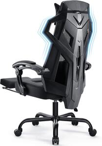 Sedia da ufficio ergonomica - Sedia girevole, confortevole - Ideale per lavorare a lungo - Supporto lombare regolabile - Dimensioni: 52 x 65 x 135 cm - Colore: nero