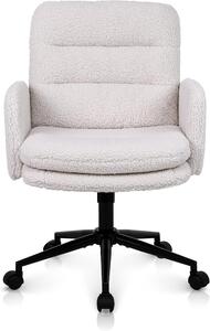 Sedia da ufficio in stile cachemire - Sedia confortevole - Ideale per lavorare da casa - Rotazione a 360 gradi - Dimensioni: 61x60x97 cm - Colore: crema