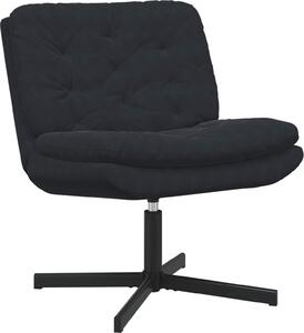 Poltrona Relax con Base Girevole Nero 63 x 75 x 76 cm Velluto