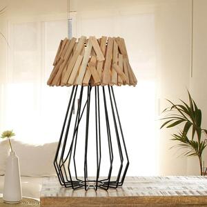 Lampada da tavolo driftwood struttura in filo metallico 58 cm E27 fatta a mano unica lampada da tavolo