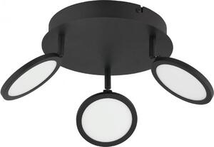 Lindby LED plafoniera Manel, nero, ferro, Ø 22 cm