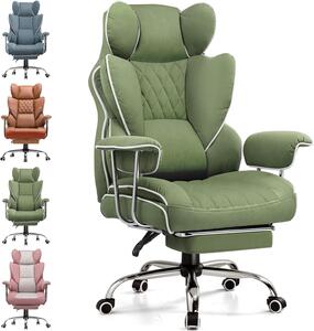 Sedia ergonomica - Poggiapiedi per sedia da ufficio - Lavoro confortevole - Schienale regolabile - Capacità di carico: 160 kg - Verde