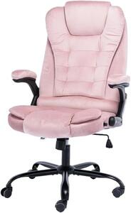 Sedia da ufficio in velluto - Sedia confortevole - Ideale per lavorare da casa - Altezza regolabile - 79 x 57 cm - Rosa