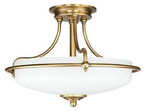 Plafoniera E27 crema in ottone vetro metallo art nouveau