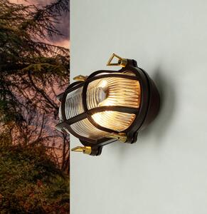 Lampada da parete per esterni IP64 E27 vetro ottone lampada da parete marittima giardino esterno